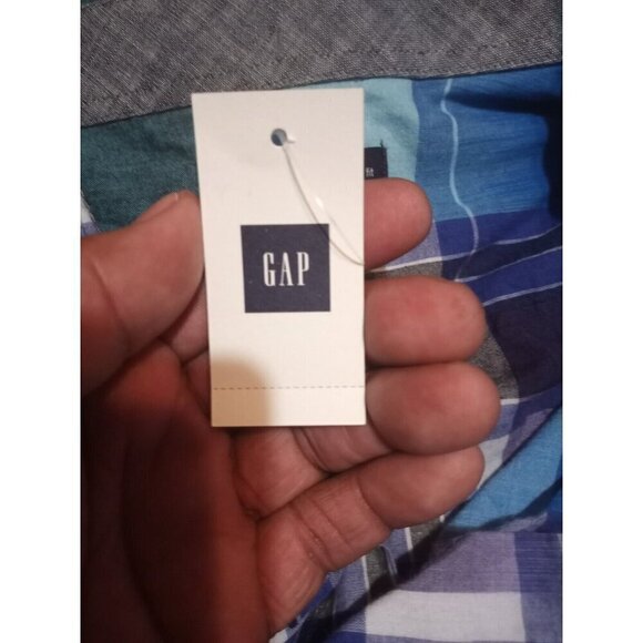 New Gap Mens Shirt Size XL Blue & Purple Checkered Original Fit Button-Up - Picture 2 of 12